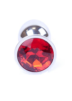 Bijuterii anale din argint cu cristal roșu 7 cm HeavyFun