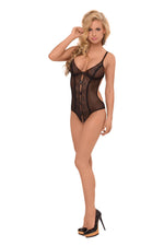 Body erotic din dantelă Alessia, negru, S/M