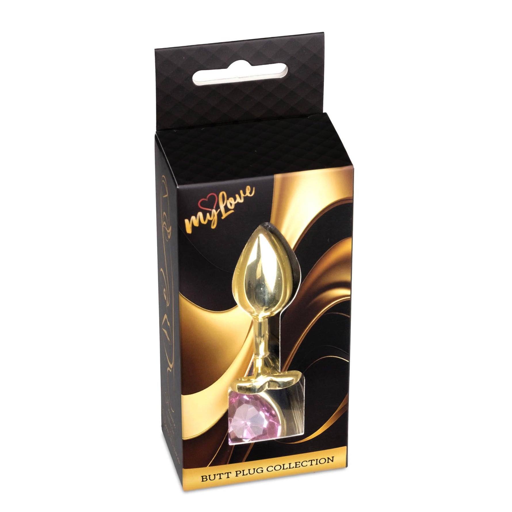 Plug anal cu inimă aurie și diamant MyLove Toys 7 cm