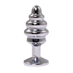 Plug anal cu nervuri argintii Fantasy și cristal roz 7 cm