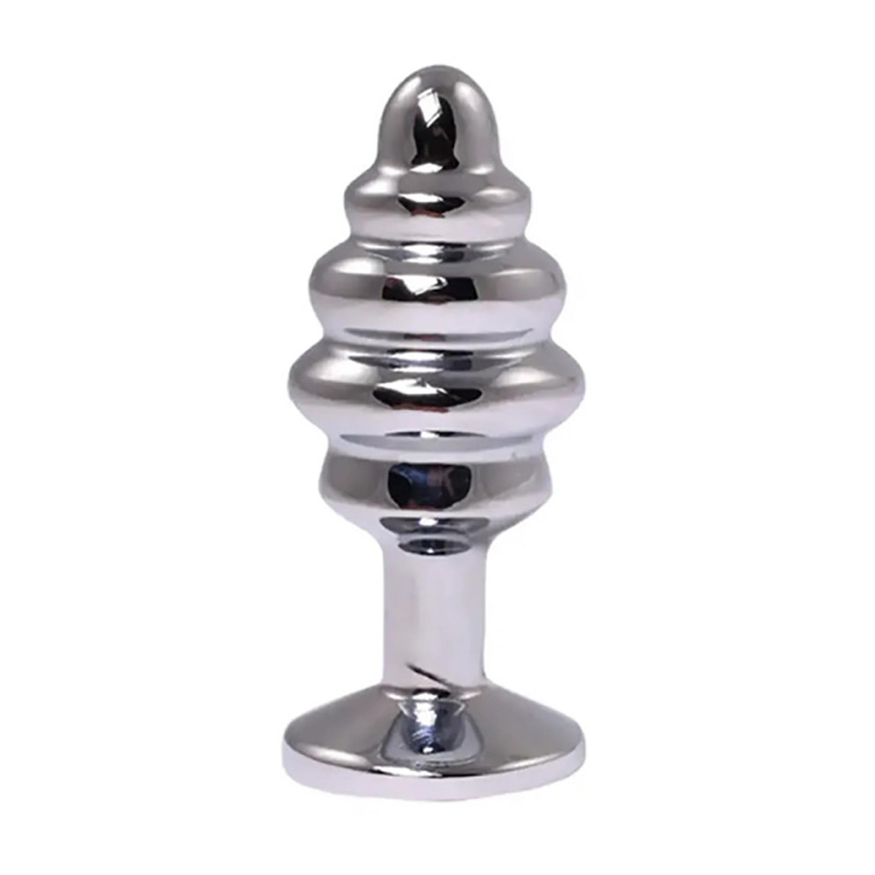 Plug anal cu nervuri argintii Fantasy și cristal roz 7 cm
