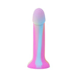 Dildo din silicon EasyToys Candy Swirl, strălucitor în întuneric, roz, 19 cm