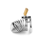 Cușcă pentru penis spiralată din oțel HeavyFun seria B 7,7 cm