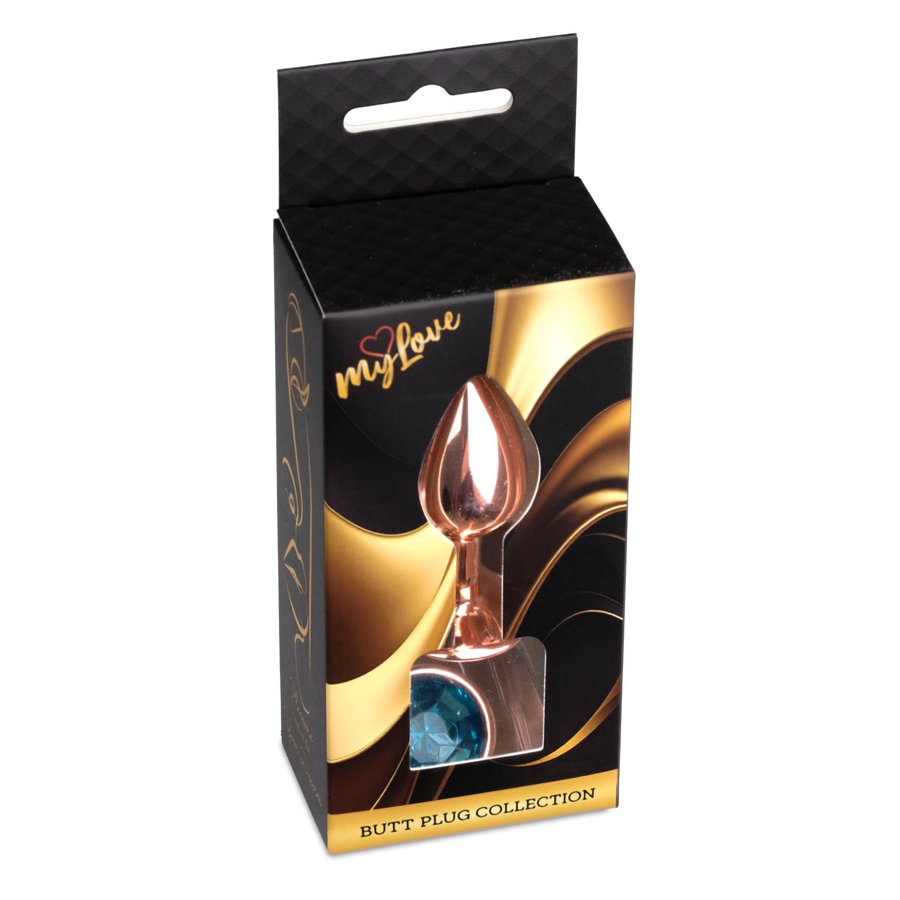 Bijuterii anale din oțel MyLove Toys cu diamant, albastru deschis, 7 cm