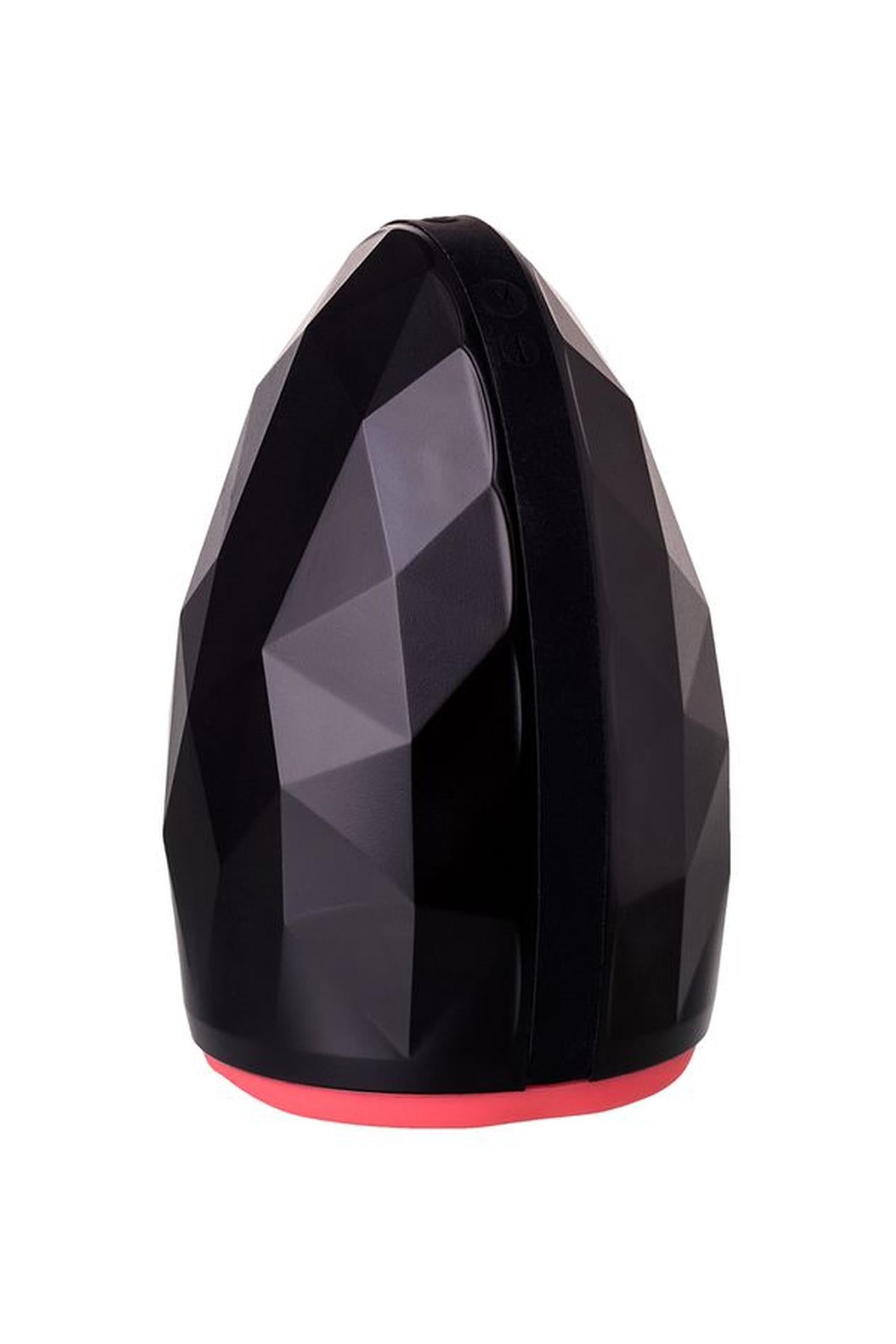 Masturbator Erotist Magma încălzit din silicon negru reîncărcabil 12 cm