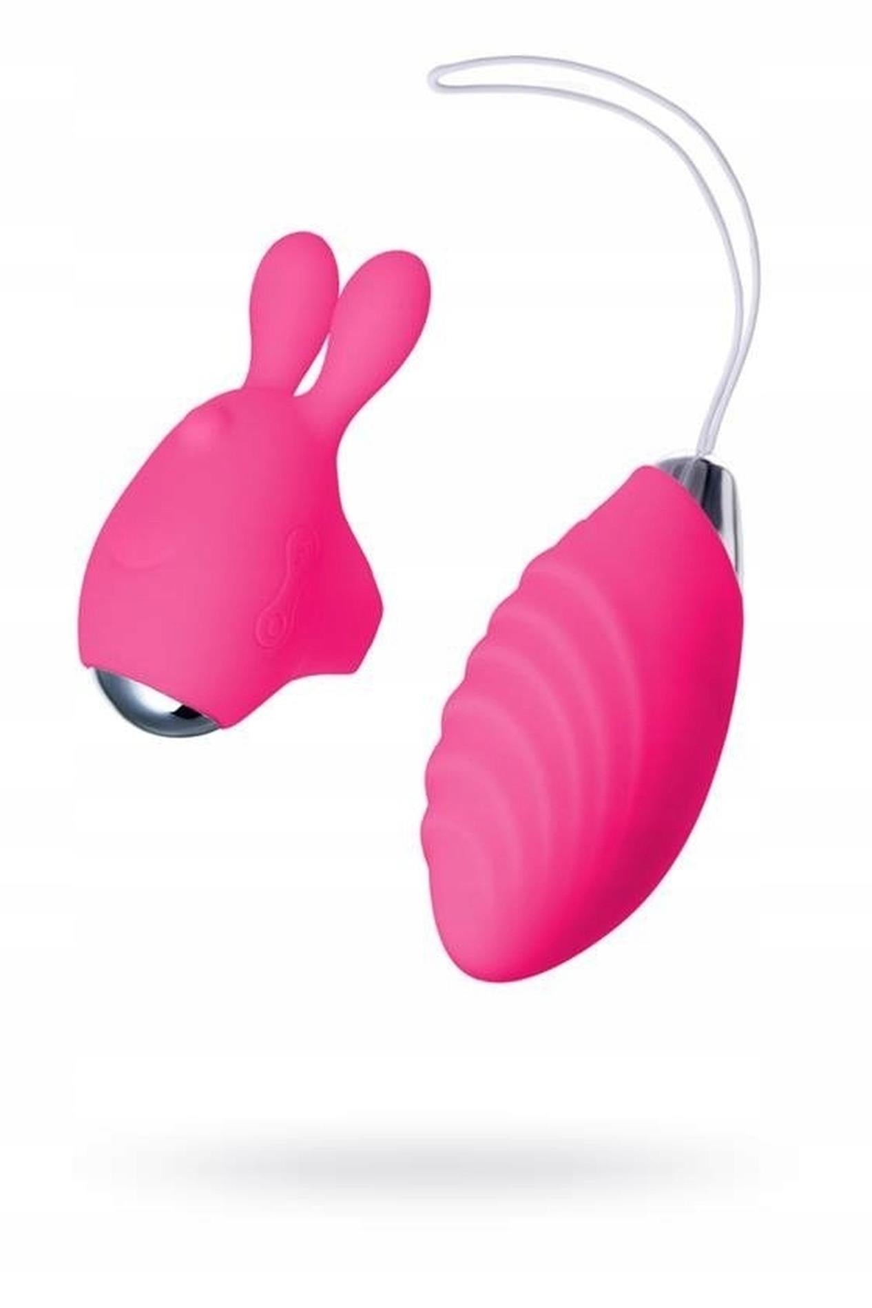 Ou vibrant pentru deget JOS VITA cu husă din silicon roz 8,5 cm