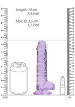 Dildo realist RealRock cu testicule violet 18 cm