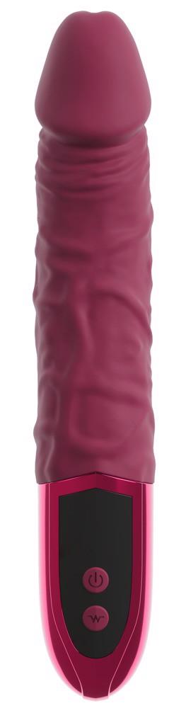 Vibrator realist Beau Coeur Varelo din silicon roșu USB 23 cm