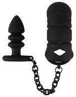 Cușcă pentru penis Black Velvets din silicon cu dop anal