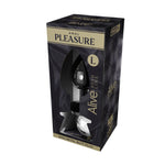 Plug anal metalic Alive L cu cristal alb 9 cm