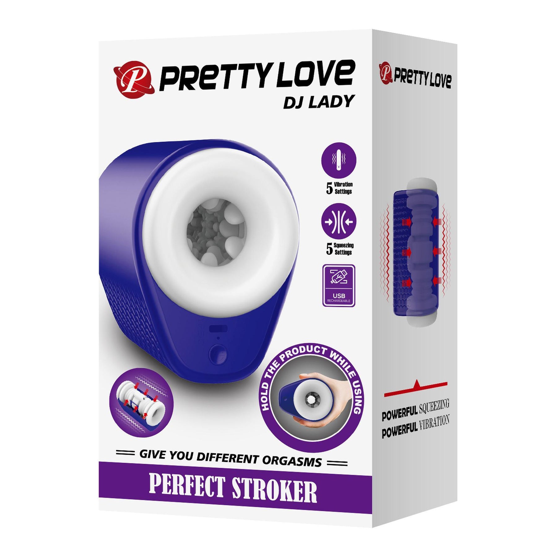 Masturbator Pretty Love DJ Lady cu vibrații și prindere