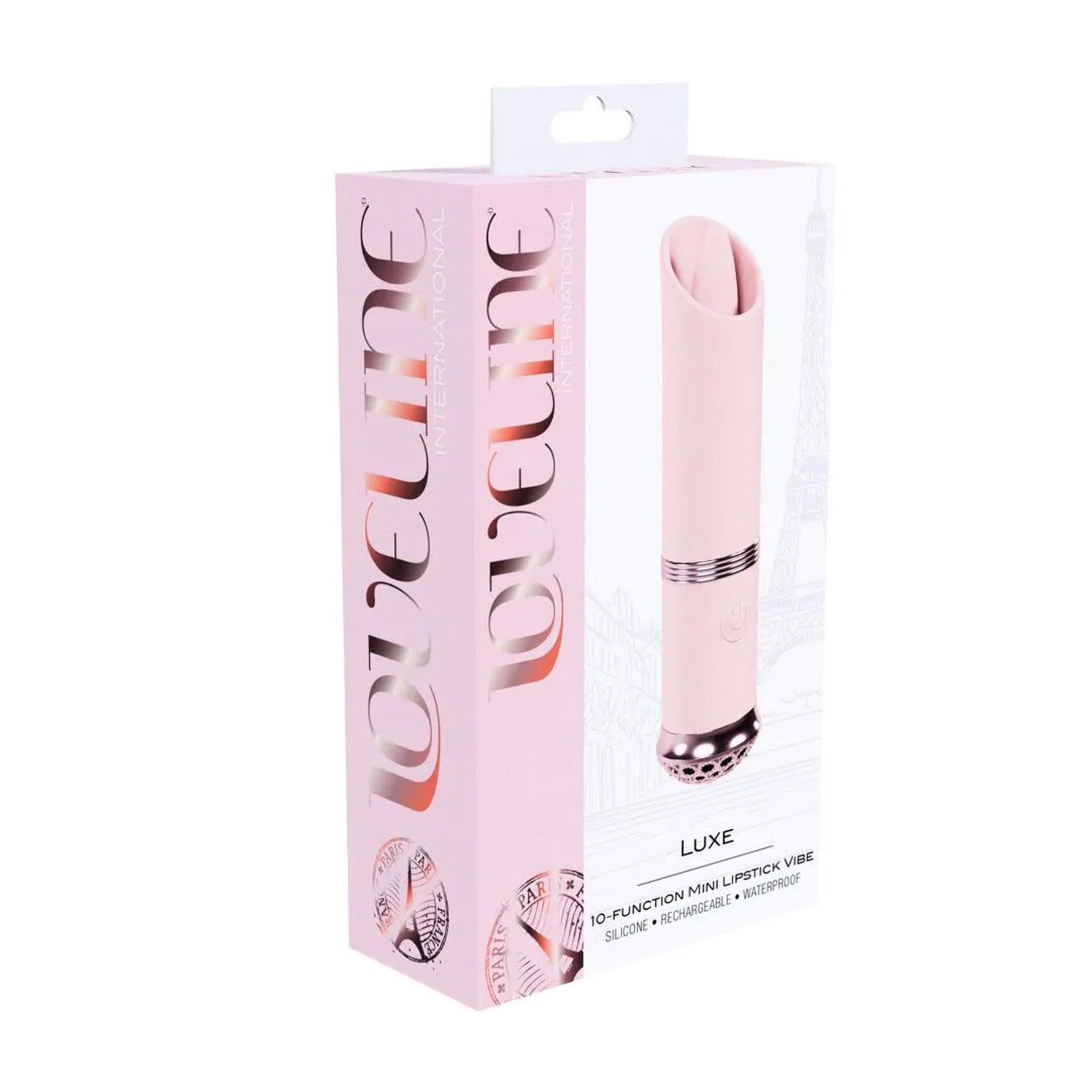 Vibrator ruj mini Loveline Luxe din silicon, roz, 10 cm