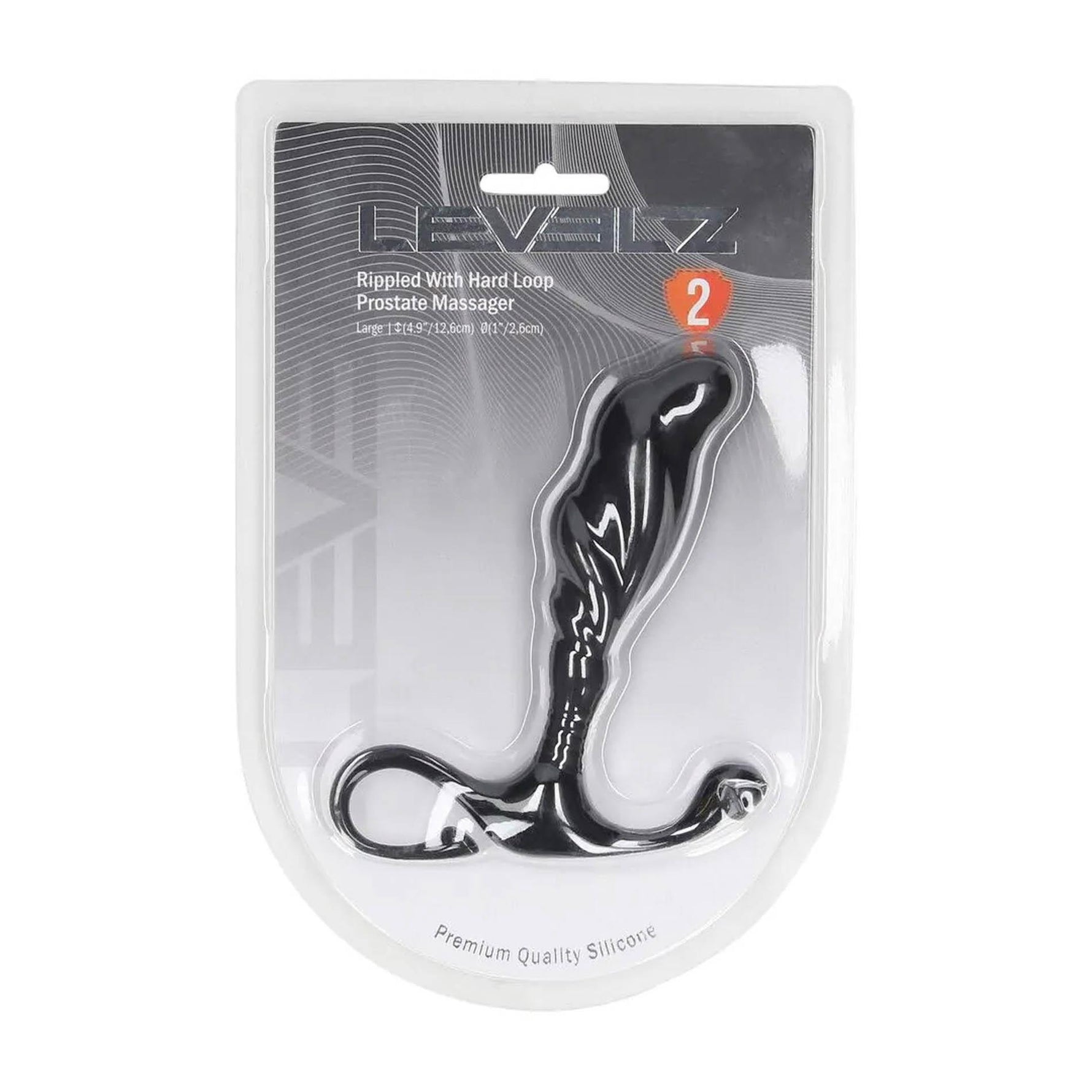 Masaj prostată Levelz din silicon, ondulat, L, negru, 12,4 cm