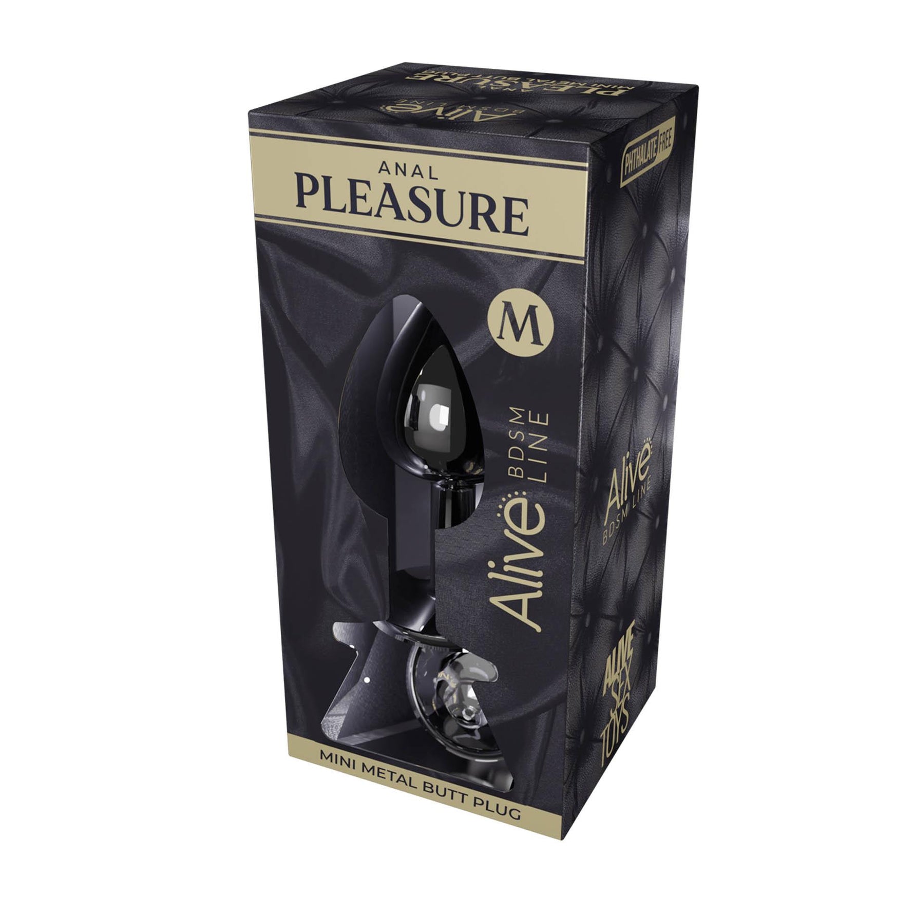 Plug anal metalic Alive cu cristal alb M 8 cm