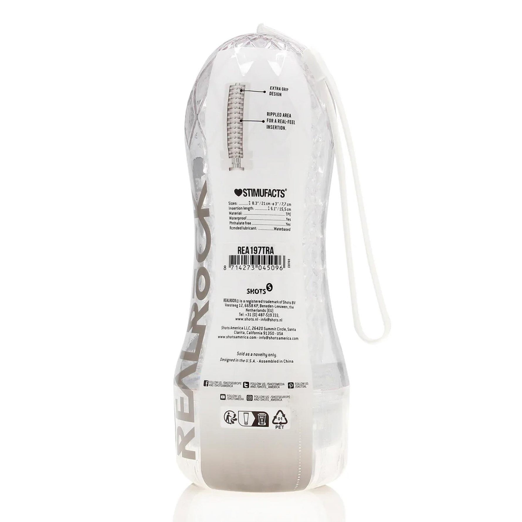Masturbator texturat Easy Rider RealRock transparent 21 cm