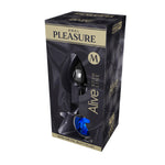 Plug anal metalic Alive M albastru 8 cm