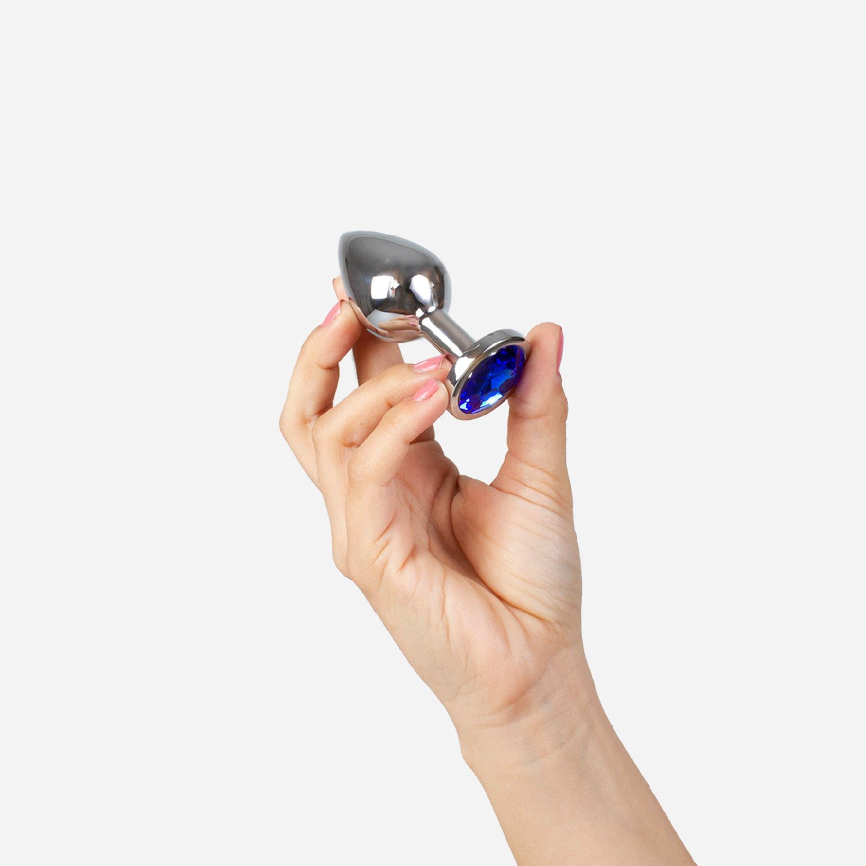 Plug anal metalic Secret Play albastru 3,4 cm