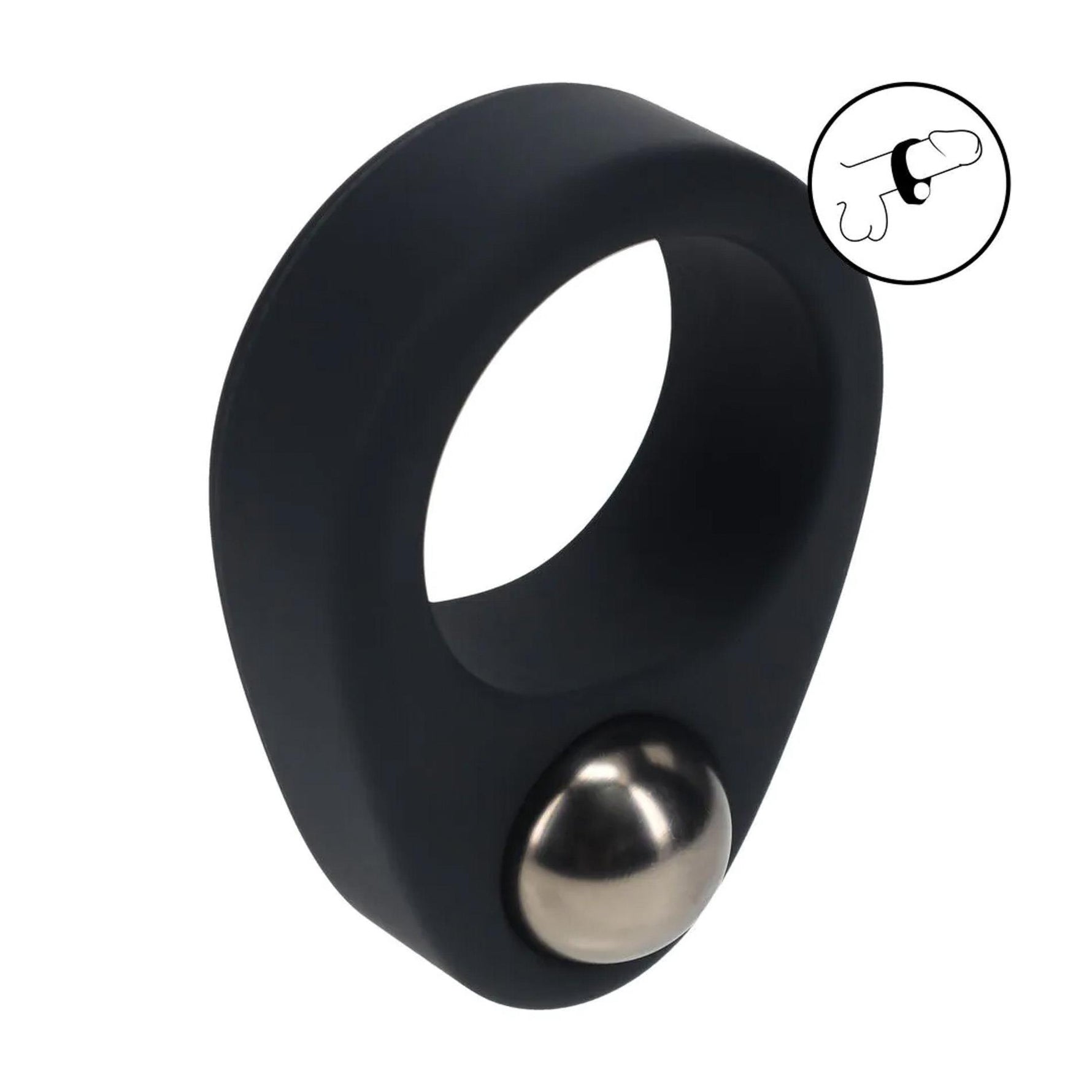 Inel de penis din silicon ponderat Levelz, negru