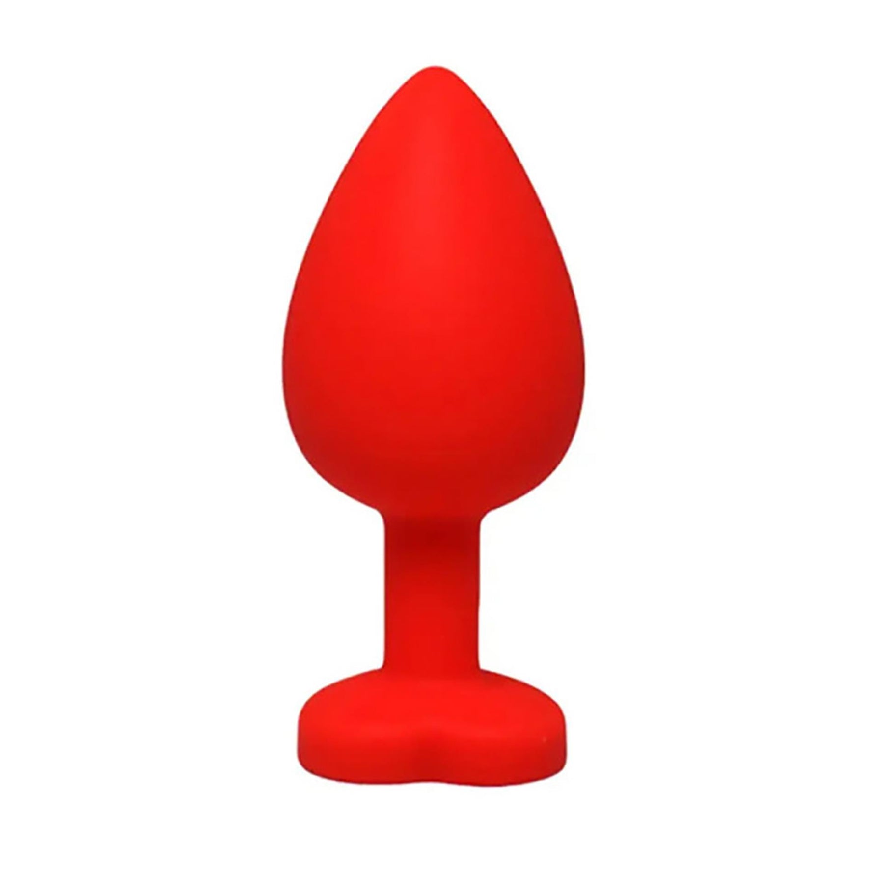 Plug anal din silicon roșu în formă de inimă, mare, cu cristale Fantasy, 9 cm