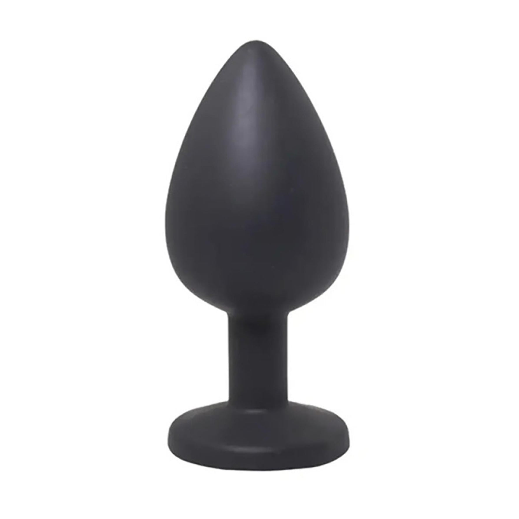 Dop anal din silicon Fantasy cu cristal alb, negru, mare, 9 cm