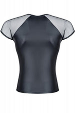 Tricou Regnes Fetish Planet pentru bărbați, aspect umed, negru, mărimea S