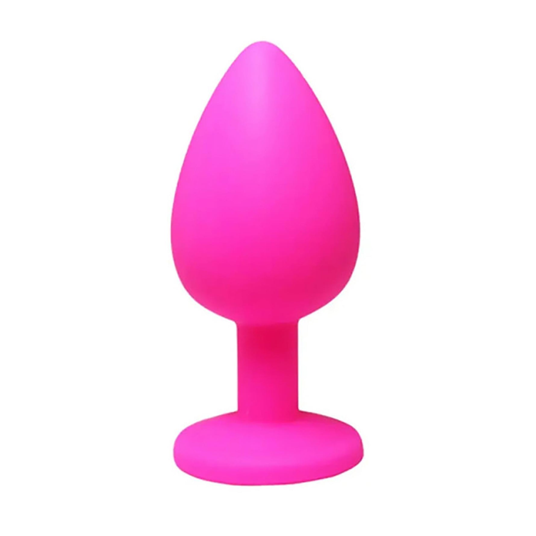 Plug anal din silicon roz, mare, cu cristale albe Fantasy, 9 cm
