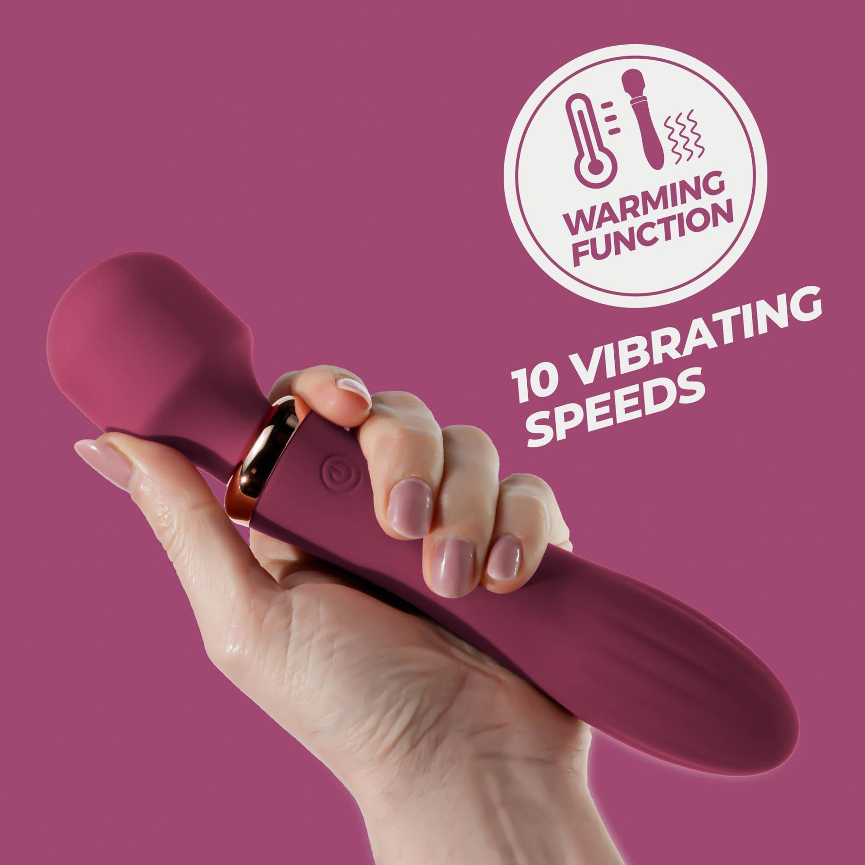 Aparat de masaj vibrant Jinx Crushious, culoare vin roșu, 21 cm