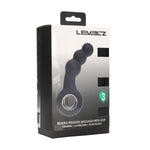 Masaj de prostată cu perle vibratoare Levelz și buclă din silicon, negru, 15 cm