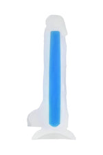 Dildo cu gel strălucitor Bruce Glow Blue 16.5 cm Beyond