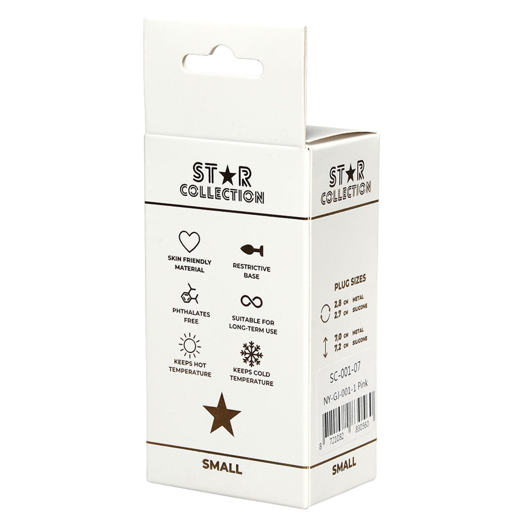 Dop anal din silicon Star Collection, mărimea S, roz, 7 cm