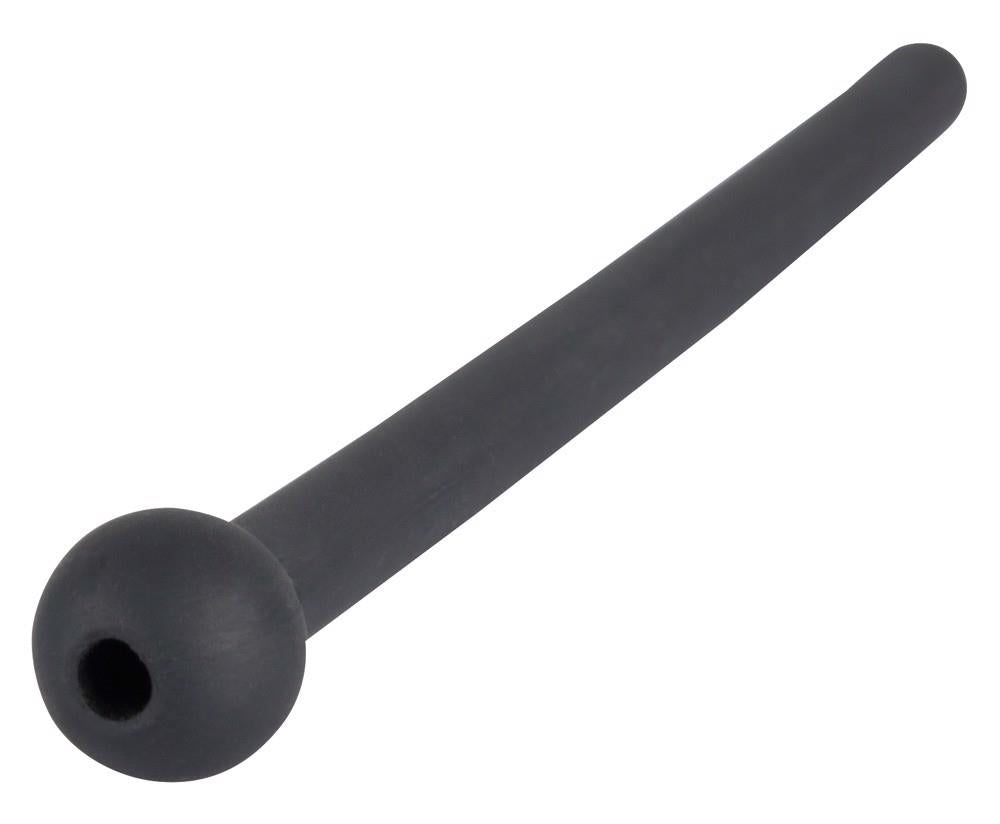 Dop pentru penis Piss Play din silicon Dop pentru penis negru 11,8 cm