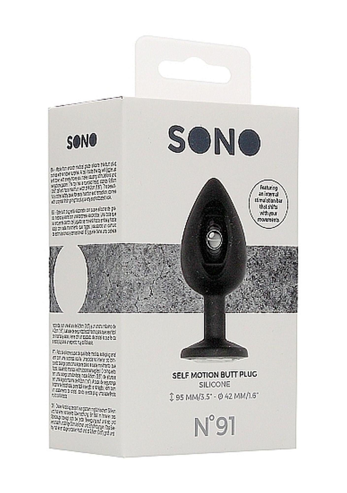 Dop anal Sono cu bilă mobilă din silicon 9,5 cm negru