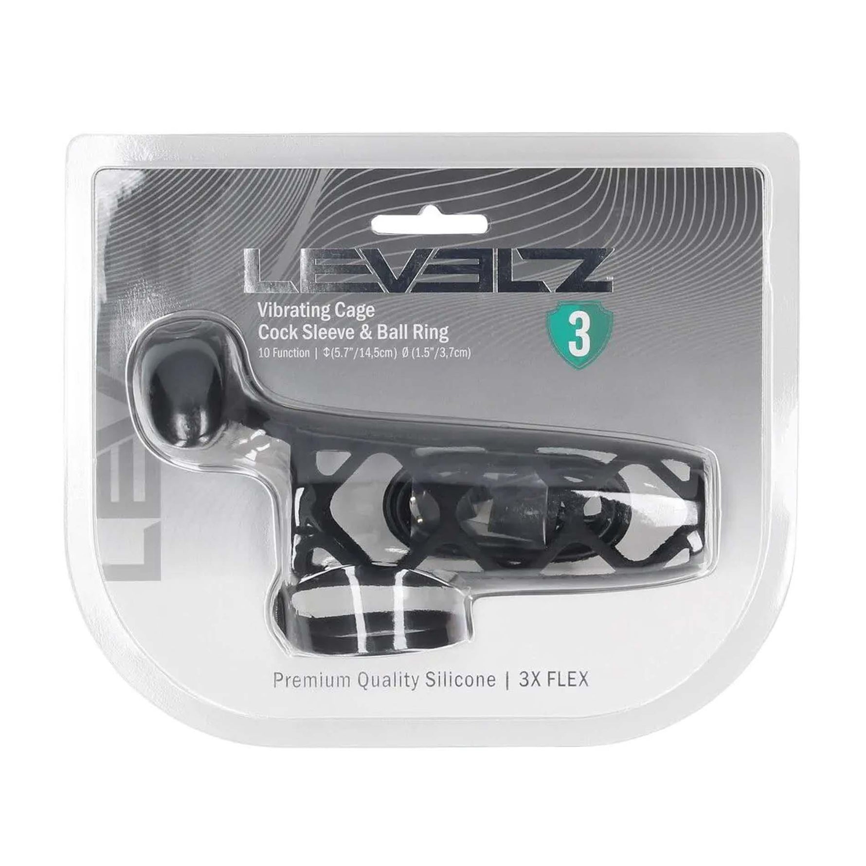 Manșon vibrant pentru penis Levelz din silicon, negru, 14,5 cm