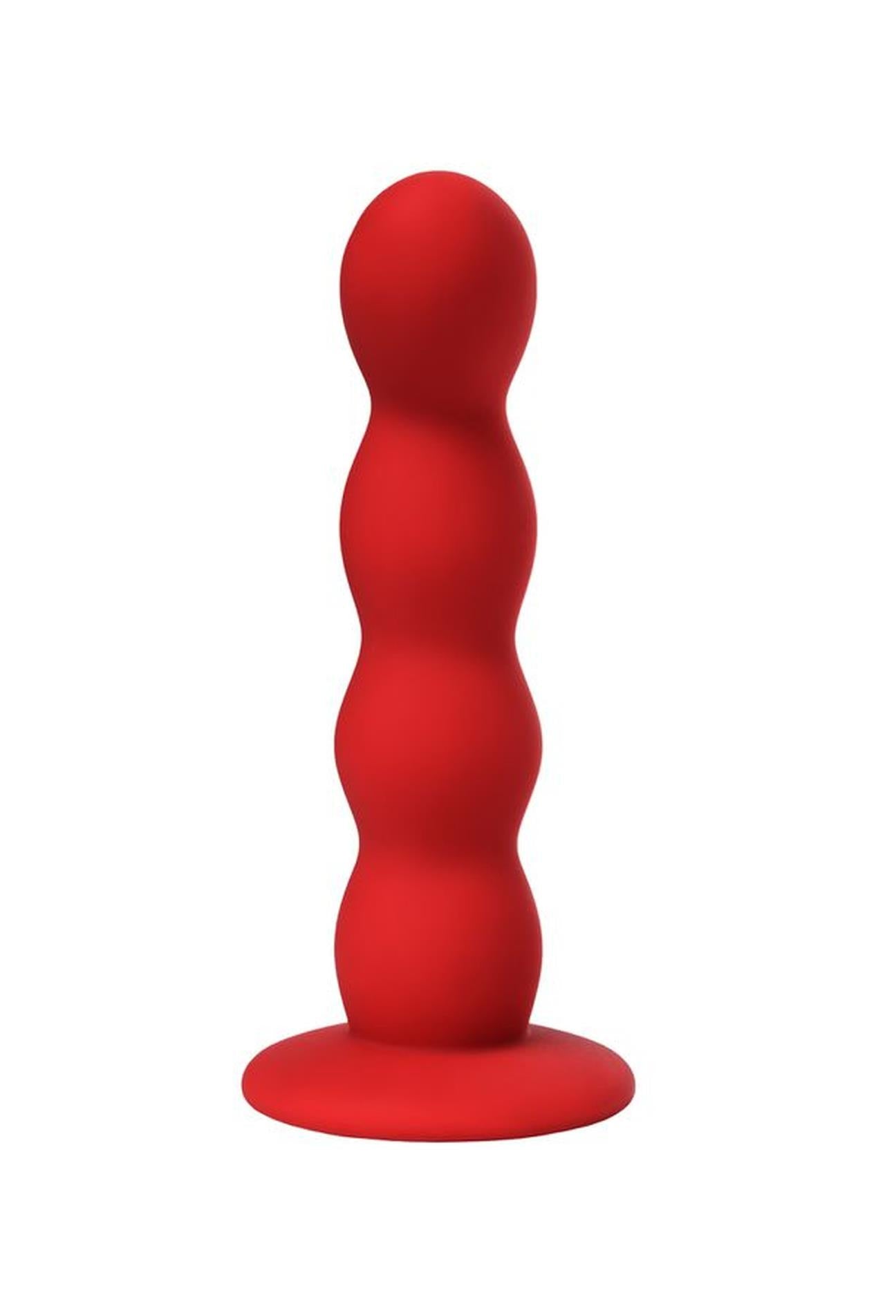 Dildo anal mic, ondulat, roșu, cu ventuză, Favorite ToDo