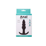 Plug anal din silicon cu mărgele Fantasy negru 9 cm