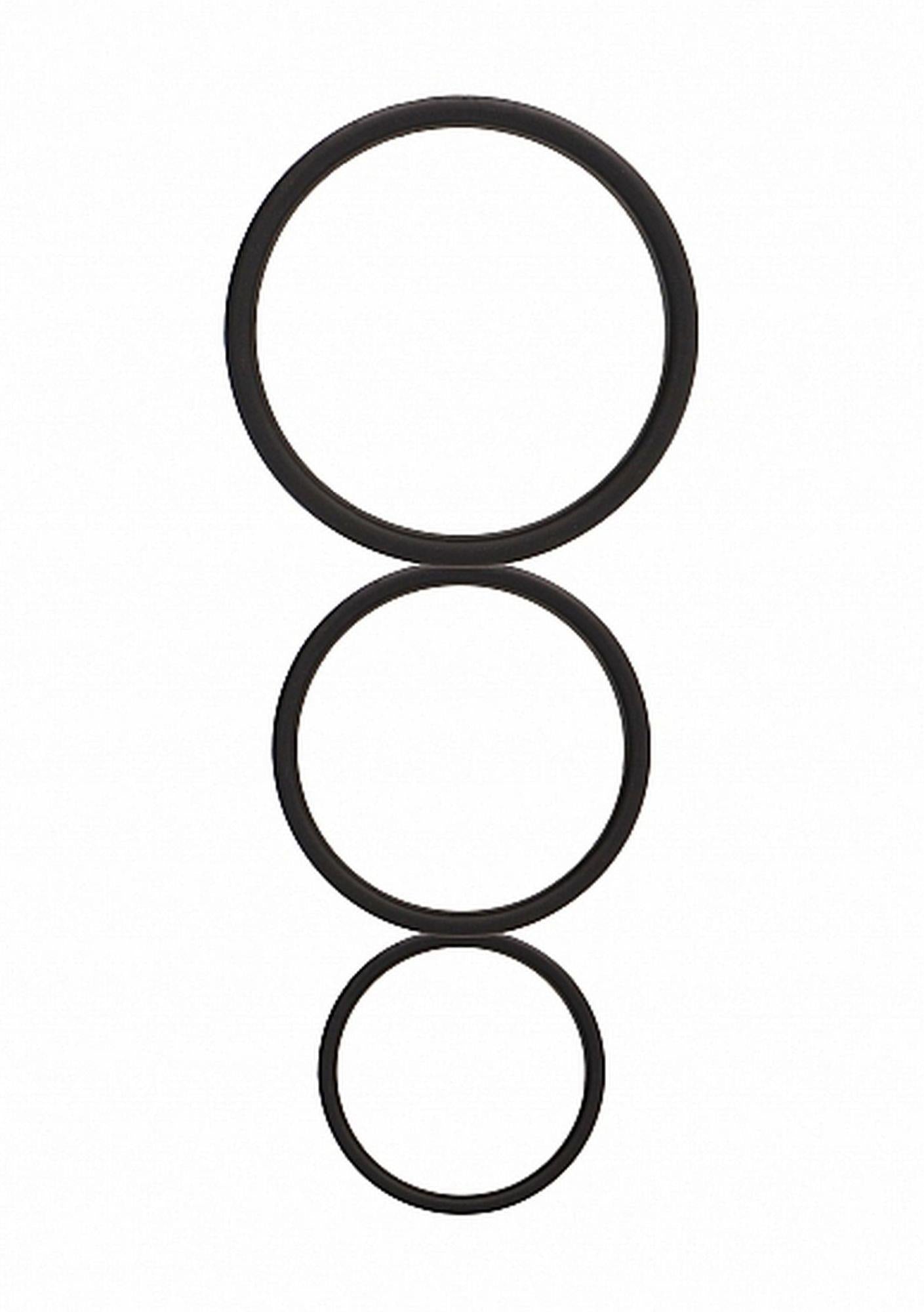 Set de inele pentru penis ShotsToys, 3 mărimi, negru