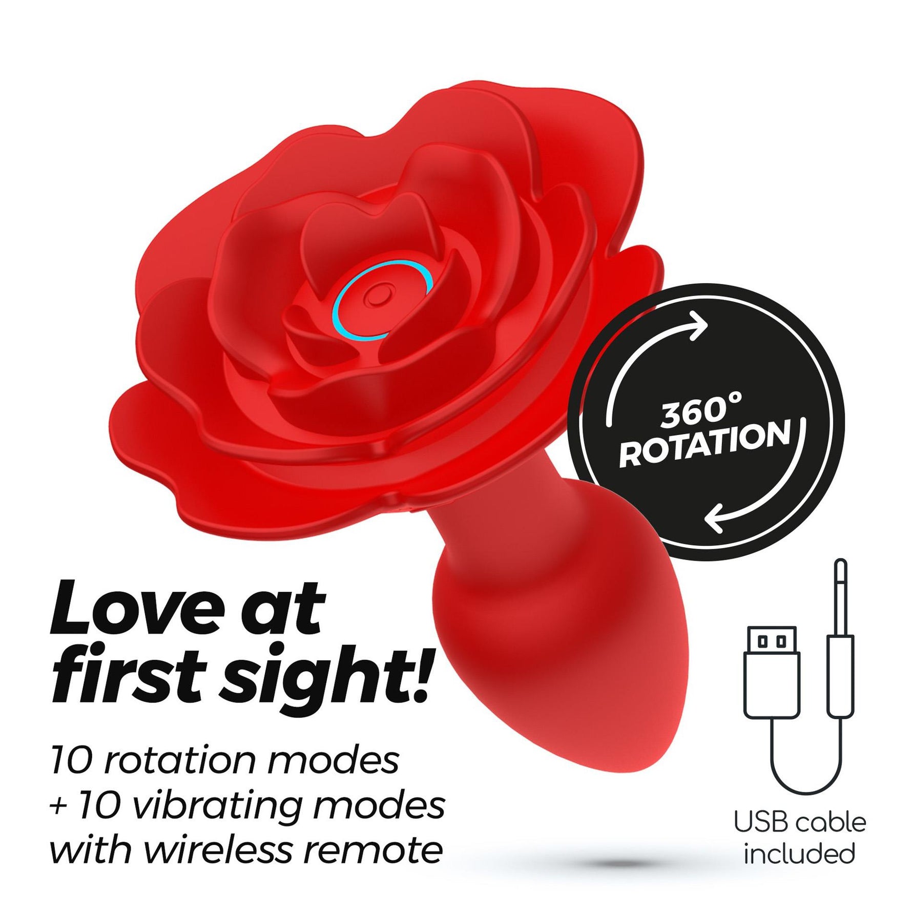 Plug anal rotativ Crushious Giulietta cu telecomandă USB
