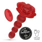 Plug anal rotativ Crushious Rosaline cu telecomandă, silicon, 19cm