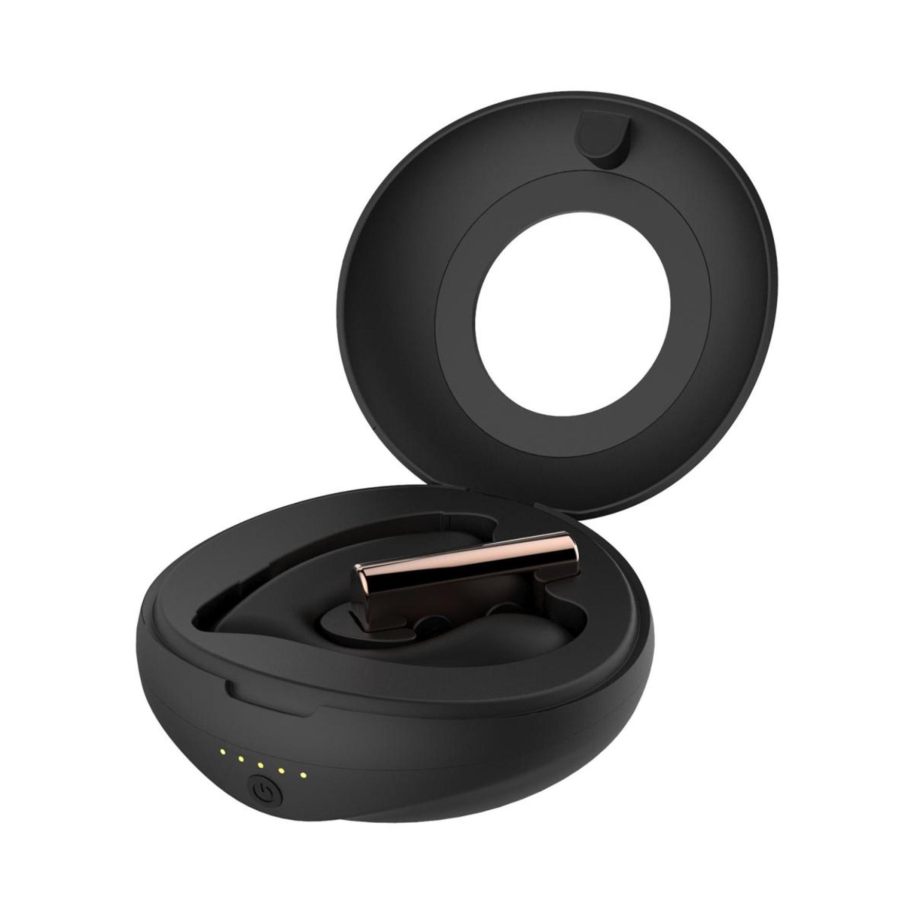 Vibrator portabil Rosy Gold cu carcasă de încărcare, negru