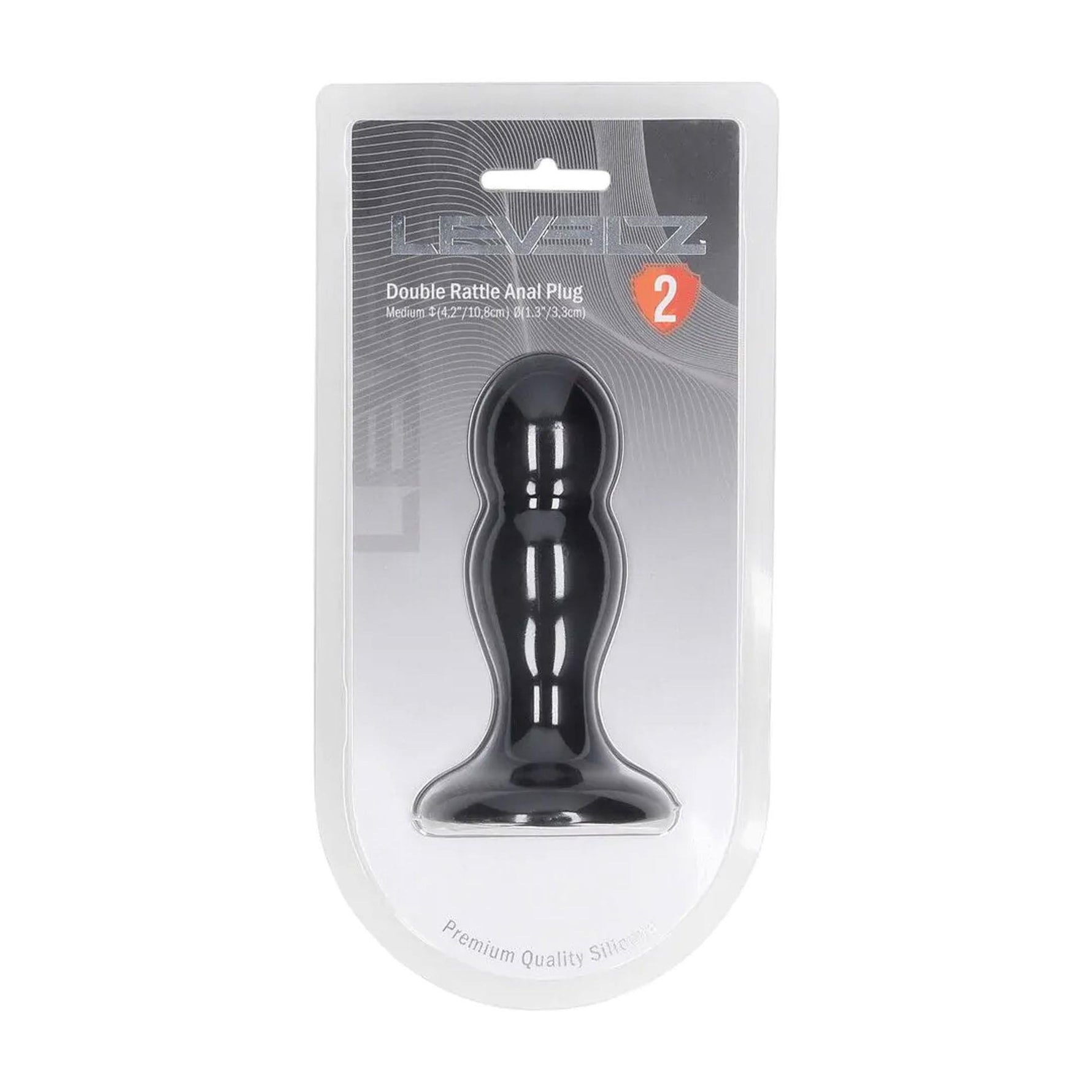 Dop anal dublu din silicon Levelz cu clichet negru M 11 cm