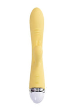 Vibrator iepure Flovetta Aster din silicon galben USB 22 cm