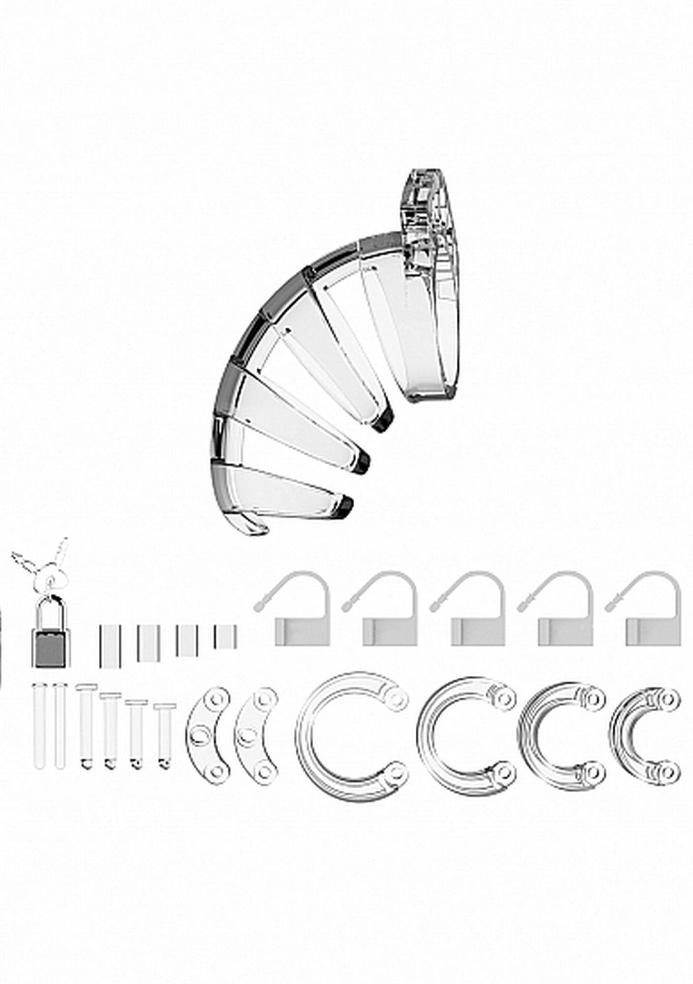 Cușcă de castitate ManCage Model 02, transparentă, 3.5"