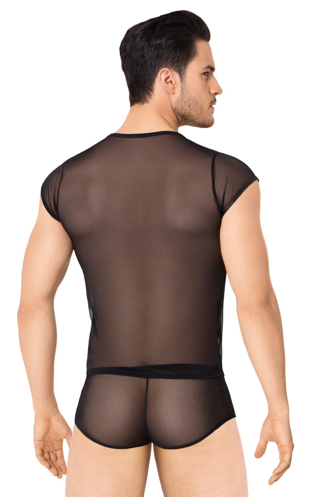Tricou și pantaloni scurți din plasă SoftLine Collection, negru, M/L
