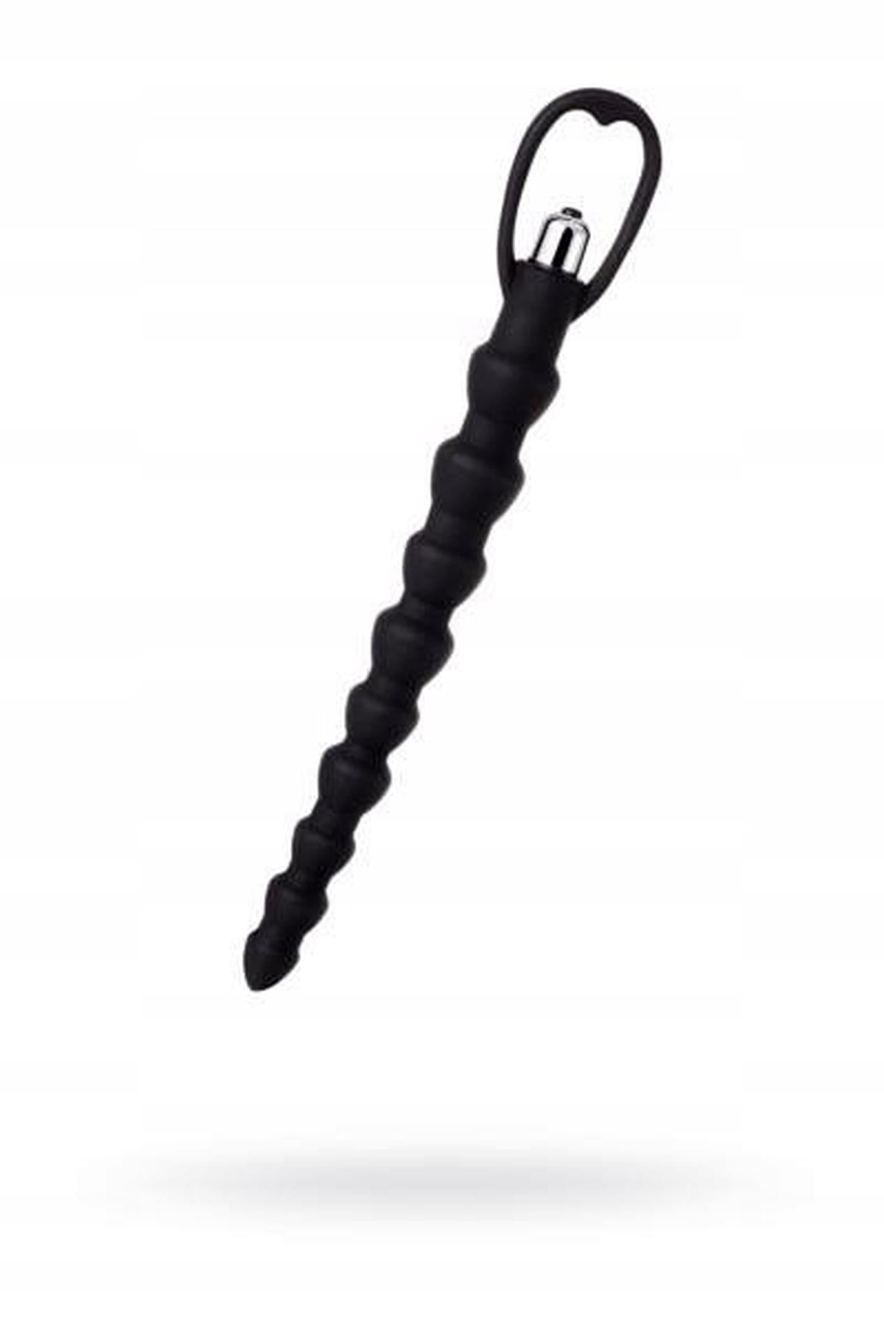 Lanț vibrator anal din silicon A-Toys, negru, 32,7 cm