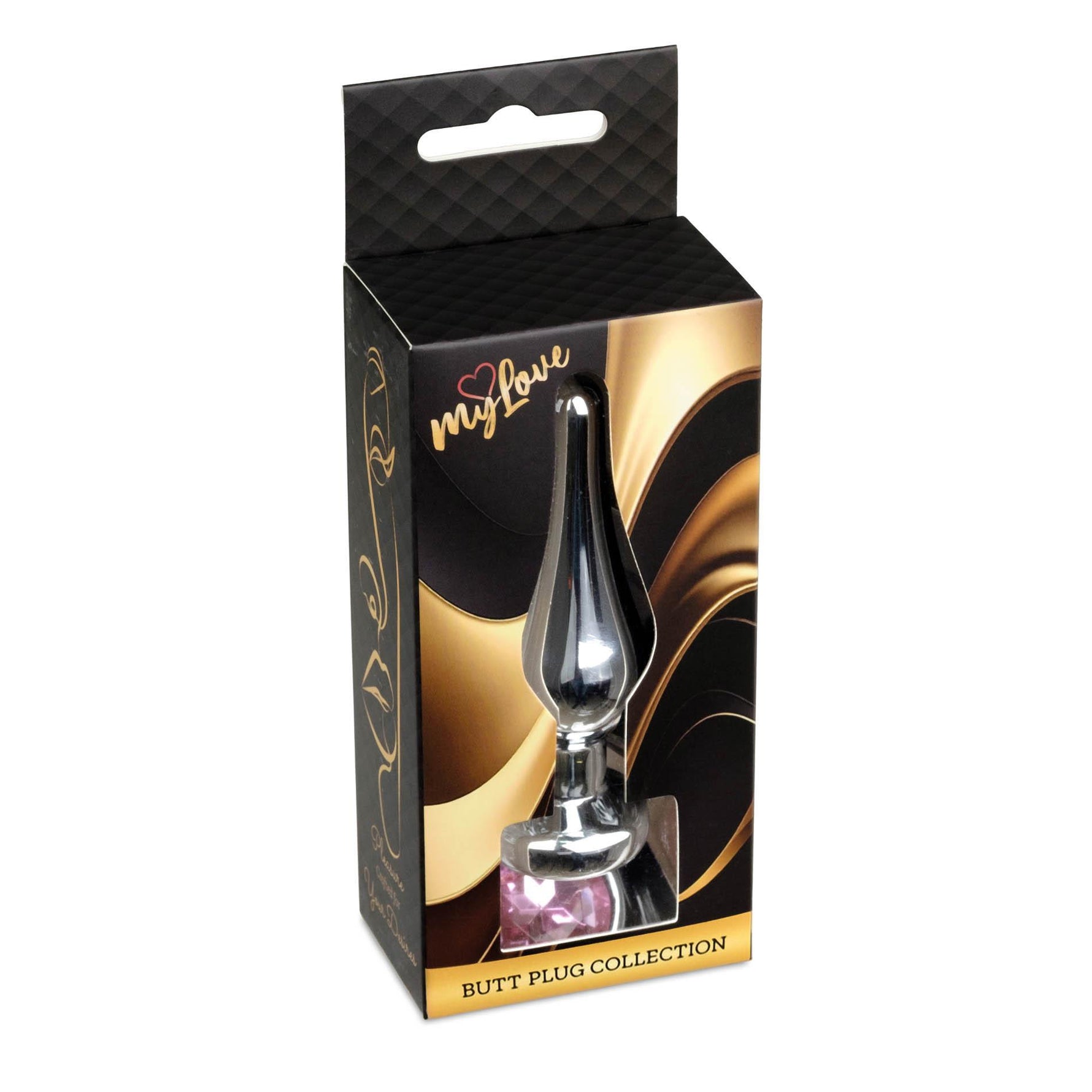 Plug anal din argint cu diamant MyLove Toys 9,5 cm