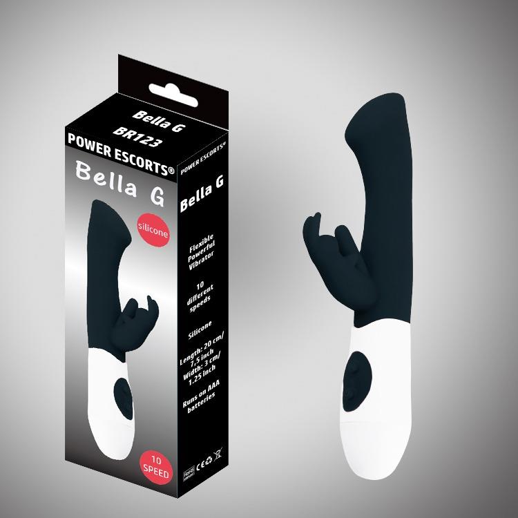 Vibrator Bella G Power Escorts pentru punctul G, negru, 20 cm