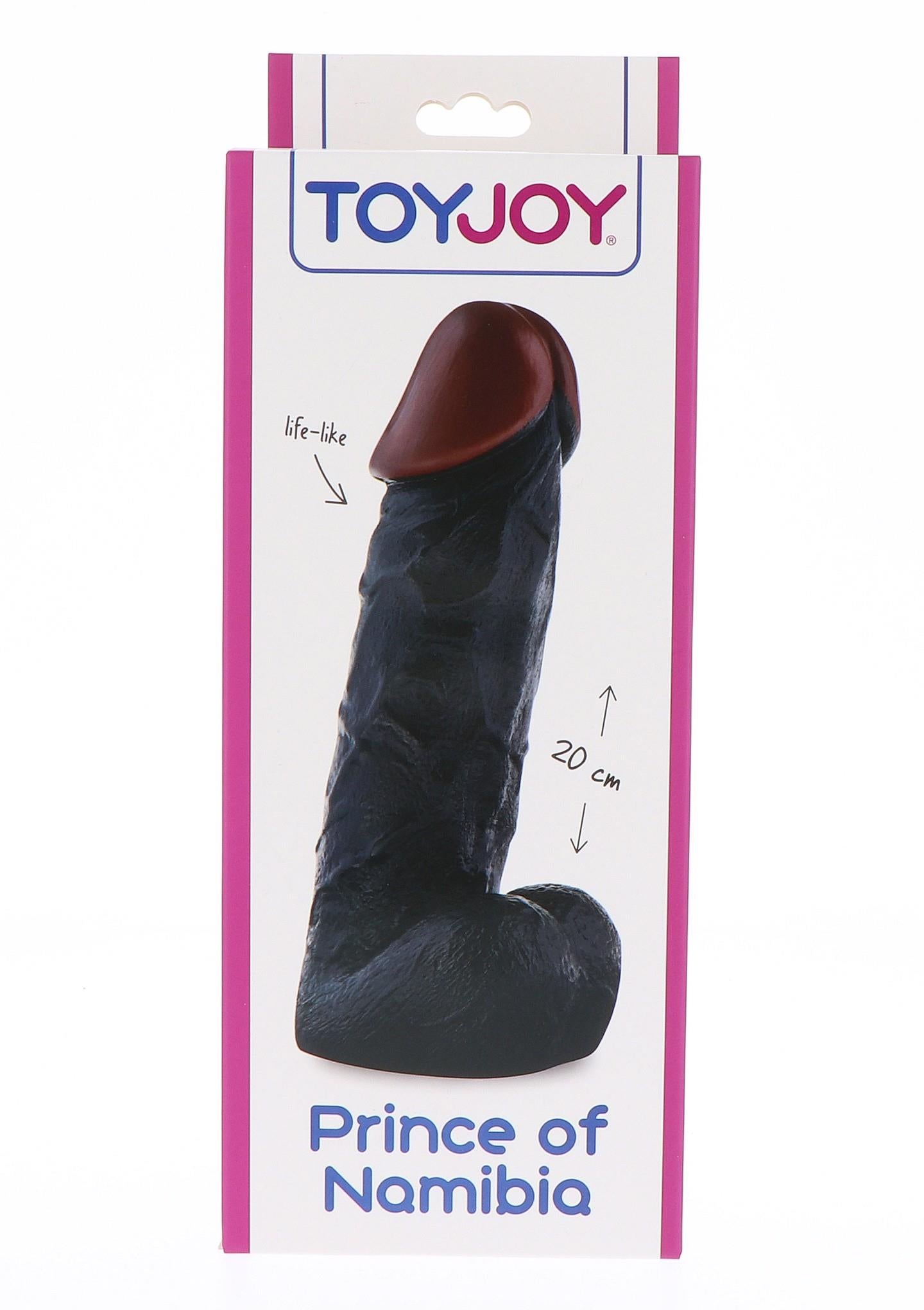 Dildo realist ToyJoy Prince Of Namibia din PVC negru 20 cm