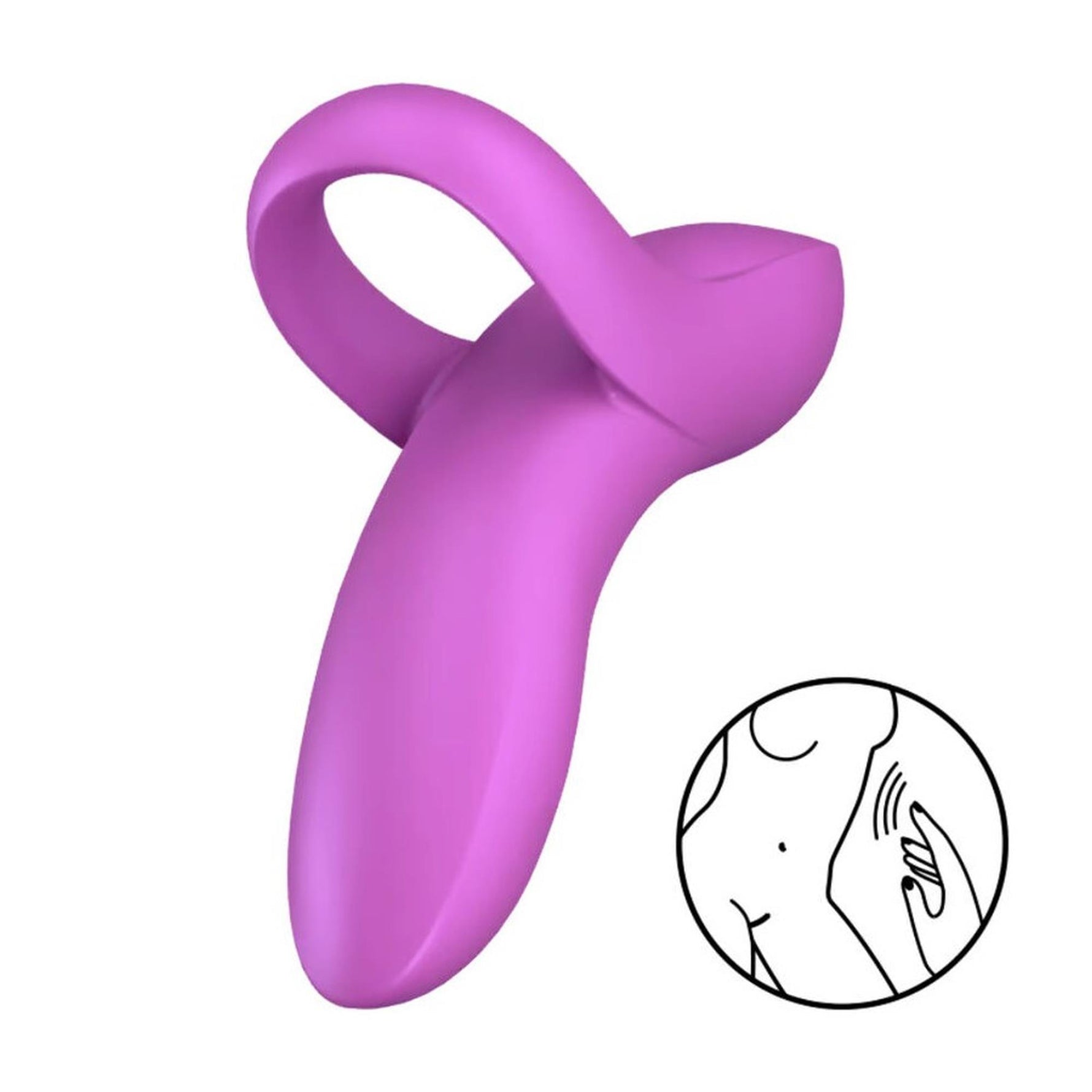 Vibrator pentru deget Satisfyer Bold Lover din silicon, roz închis
