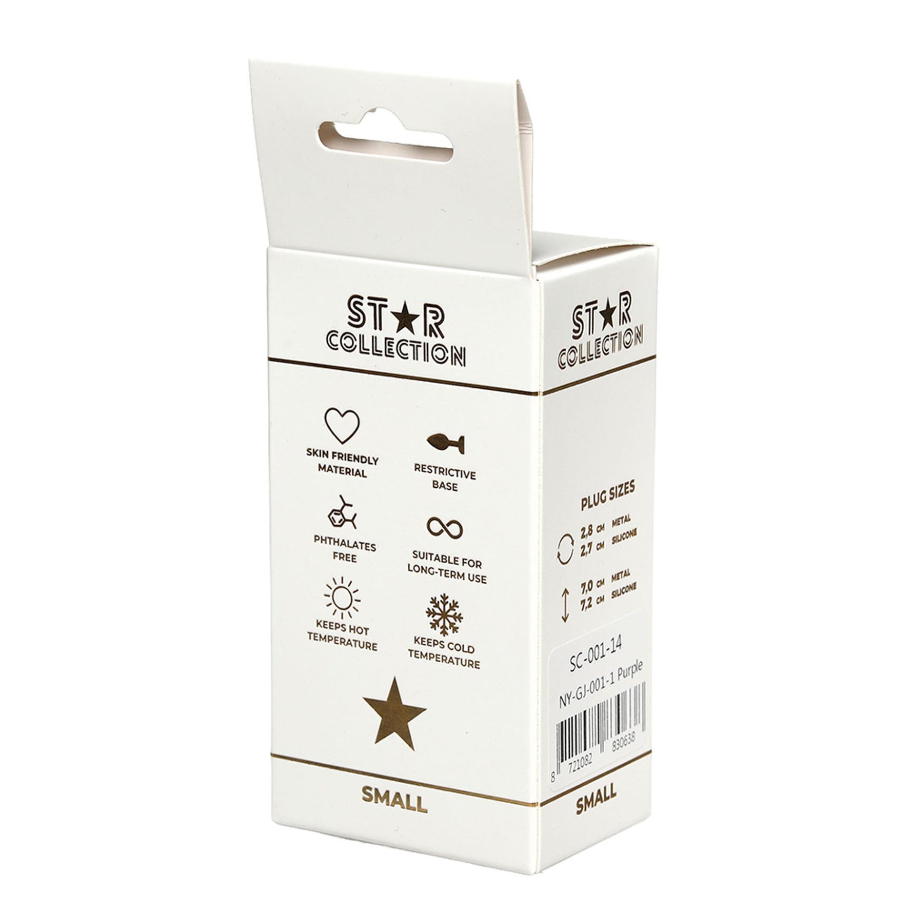 Dop anal din silicon Star Collection violet cu piatră S 7cm