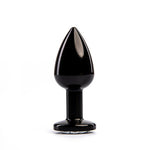 Plug anal Fantasy negru cu diamant alb 7 cm